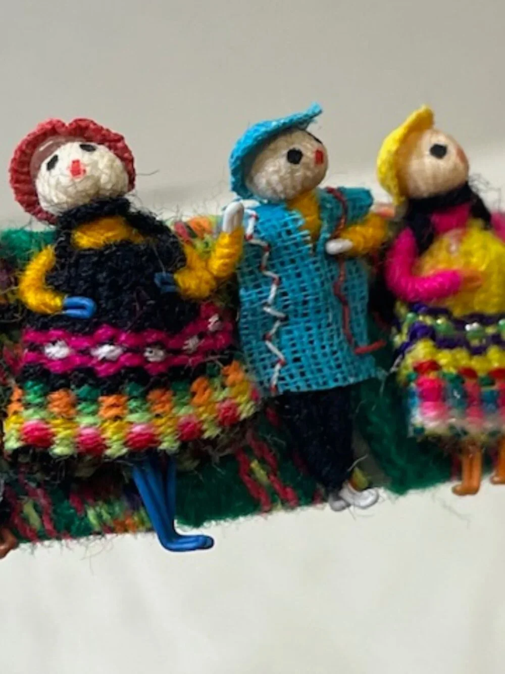 VTG Peruvian Worry Doll Headband Handmade Folk Art Colorful Traditional Attire